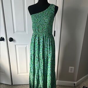 Green Asymmetrical Sun Dress